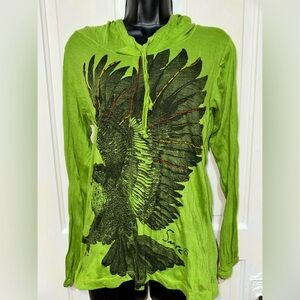 Sure Thailand Green Eagle Relaxed long sleeved soft hoodie